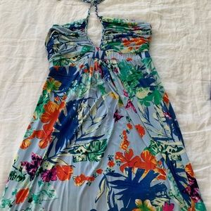 T-Bags Los Angeles Maxi Tropical Print Braided Halter L